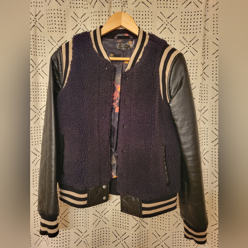 Mother- Bought at Anthroplogie Black and Cream Women's Varsity Jacket